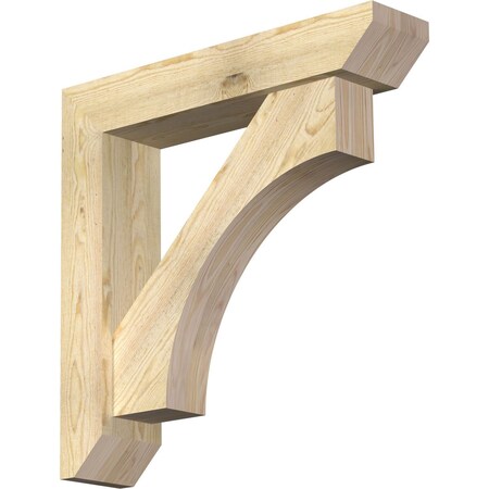 Ekena Millwork Westlake Slat Rough Sawn Bracket w/ Offset Brace, Douglas Fir, 6"W x 28"D x 28"H BKT0604X28X28WTL06RDF